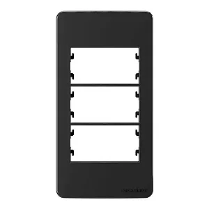 Placa Condulete Modular Sleek - 3 Posto Ebony