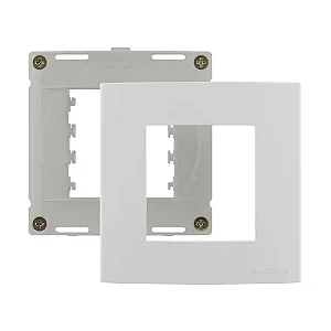 Sleek para Moveis - Placa 2 Posto Branco