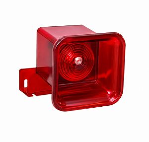 Sirene Alarme 120DB - Quadrada Vermelha Led