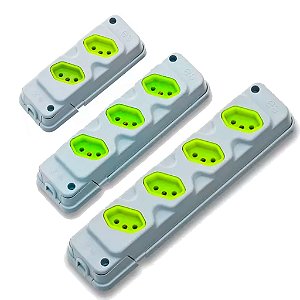 Tomada Externa Barra Robust Cinza/Verde 20A