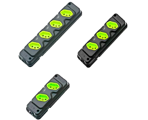 Tomada Externa Barra Robust Preto/Verde 20A