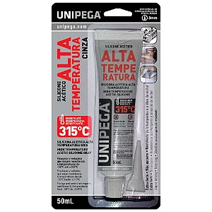Silicone Acetico Alta Temperatura Cinza 50ml