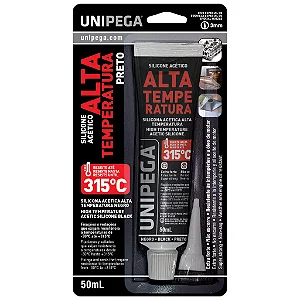 Silicone Acetico Alta Temperatura Preto 50ml