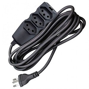 Extensão Eletrica 10A - 3 Cabeças