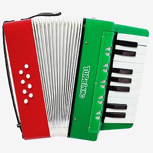 ACORDEON TURBINHO 8 BAIXO - VERMELHO E VERDE(104-RG) EAN:7898475673552