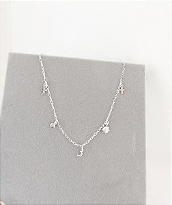 Tornozeleira de prata mix patua 26cm