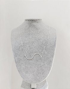 Colar de prata fio onda corrente 50cm atacado