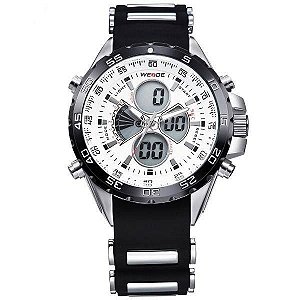 Relógio Masculino Weide AnaDigi WH-1103 - Preto e Branco