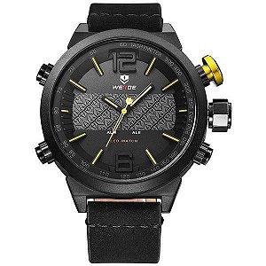 Relógio Masculino Weide AnaDigi WH-6101 - Preto e Amarelo