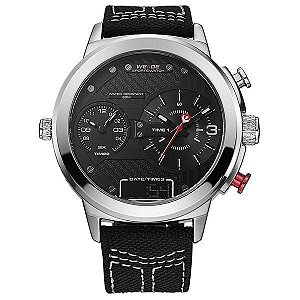 Relógio Masculino Weide AnaDigi WH-6405 - Preto e Prata