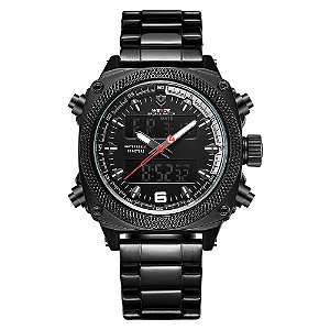 Relógio Masculino Weide AnaDigi WH7302B - Preto e Branco