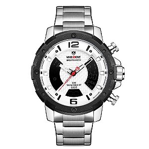 Relógio Masculino Weide AnaDigi WH8504B - Prata e Branco