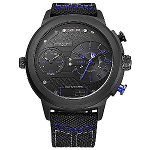 Relógio Masculino Weide AnaDigi WH6405B Preto e Azul