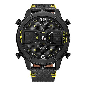 Relógio Masculino Weide AnaDigi WH6401B - Preto e Amarelo