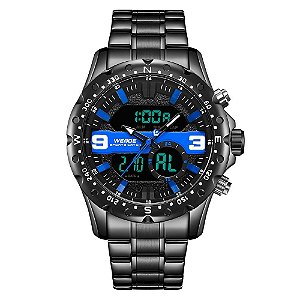 Relógio Masculino Weide AnaDigi WH8502B - Preto e Azul