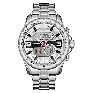 Relógio Masculino Weide AnaDigi WH8502 - Prata