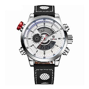 Relógio Masculino Weide AnaDigi WH-3401-C - Prata e Branco