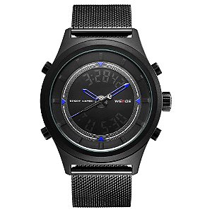 Relógio Masculino Weide AnaDigi WH7305B Preto e Azul