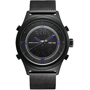 Relógio Masculino Weide AnaDigi WH7305B Preto e Azul