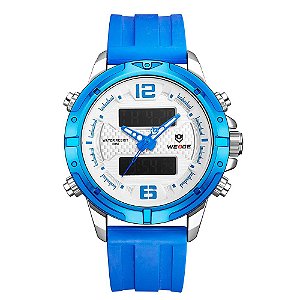 Relógio Masculino Weide AnaDigi WH8602 Azul e Branco