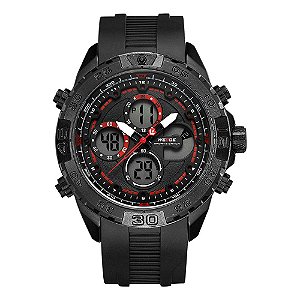 Relógio Masculino Weide AnaDigi WH6909 - Preto e Vermelho