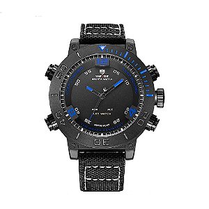 Relógio Masculino Weide AnaDigi WH6103B Preto e Azul