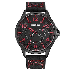 Relógio Masculino Weide Analógico WD008 Preto e Vermelho