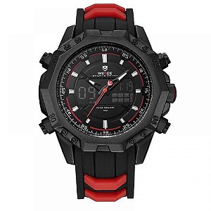 Relógio Masculino Weide AnaDigi WH-6406 - Preto e Vermelho