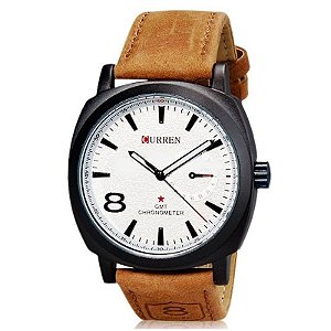 Relógio Masculino Curren Analógico Casual 8139 Branco