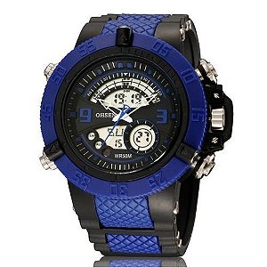 Relógio Masculino Ohsen AnaDigi Esporte AD2811 Azul