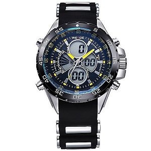 Relógio Masculino Weide AnaDigi WH-1103 - Preto e Amarelo