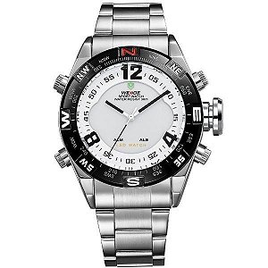 Relógio Masculino Weide AnaDigi WH-2310 - Prata e Branco