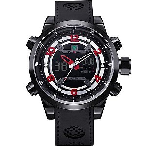 Relógio Masculino Weide AnaDigi Esporte WH-3315 - Preto e Vermelho