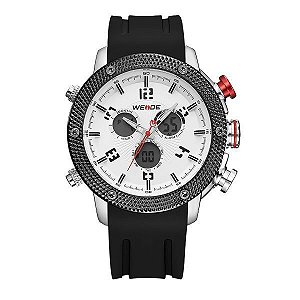 Relógio Masculino Weide AnaDigi WH-5206 - Preto e Branco
