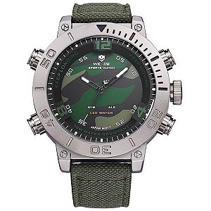 Relógio Masculino Weide Anadigi WH-6103 Verde
