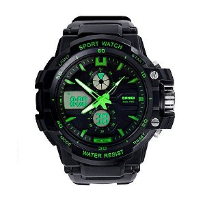 Relógio Infantil Menino Skmei AnaDigi 0990L - Preto e Verde