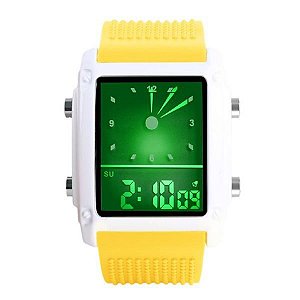 Relógio Masculino Skmei AnaDigi 0814G - Amarelo e Branco