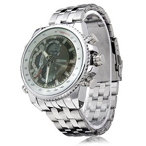 Relógio Masculino Skmei AnaDigi 0993 - Prata, Preto e Branco