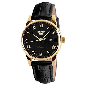 Relógio Masculino Skmei Analógico 9058 - Preto e Dourado