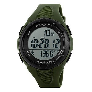 Relógio Pedômetro Masculino Skmei Digital 1108 - Verde e Preto