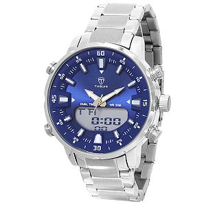 Relógio Masculino Tuguir AnaDigi TG1815 Prata e Azul