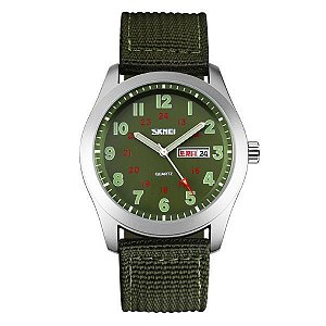 Relógio Masculino Skmei Analógico 9112 - Verde e Prata