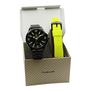Kit Relógio Masculino Tuguir Analógico TG100 Preto com Pulseira