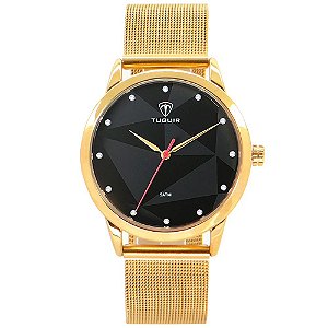 Relógio Feminino Tuguir Analógico TG150 Dourado e Preto
