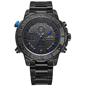 Relógio Masculino Weide AnaDigi WH-6108 - Preto e Azul