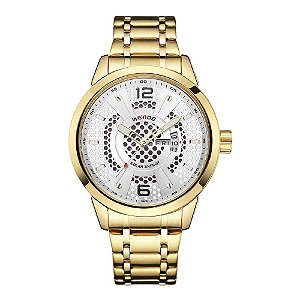 Relógio Masculino Weide Analógico SE0703 - Dourado e Prata