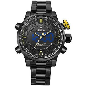 Relógio Masculino Weide Anadigi WH-6402 Amarelo
