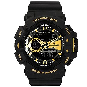Relógio Masculino Tuguir AnaDigi TG3J8002 Preto e Dourado