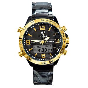 Relógio Masculino Tuguir AnaDigi TG1129 - Preto e Dourado
