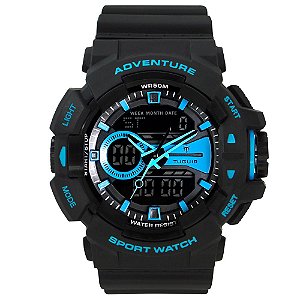 Relógio Masculino Tuguir AnaDigi TG3J8002 Preto e Azul